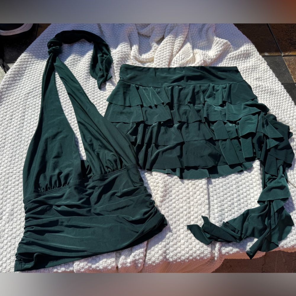 Windsor Green Ruffle Set